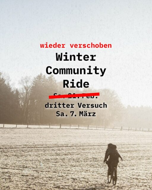 ❌ Dritter Versuch! 🥶 Winter Community Ride 3.0! 

… immer noch zu viel Eis und Schnee. Vor allem der Wechsel von Tauwetter zu nächtlichen -5 Grad macht das Gelände besonders gefährlich. Somit muss der Termin am 21.2. auch abgesagt werden … Aber lass uns einen dritten Versuch starten: Auch wenn es vielleicht ein Spring Community Ride wird! 🤷‍♂️

🗓️ Neuer Termin: Sa. 7. März 2026
Winter Community Ride – Bäcker zu Bäcker!
9 Uhr ab @velocenter

❓Warum nicht einfach kürzer oder auf der Straße? Das hier ist der Hackenpedder, es geht hier um lange und schöne Routen, und die Straße ist noch gefährlicher!

144 Kilometer im Winter? Klar! Gemeinsam macht es auf jeden Fall mehr Spaß, also geht’s in die Holsteinische Schweiz. Die Route umfasst zwei sogenannte Bäcker-Checkpoints mit Supermärkten, die als Treffpunkte dienen. Hier kann man sich bei Kaffee und Brötchen aufwärmen, stärken und austauschen. Denn 144 Kilometer im Winter sind nicht ganz ohne!

Das Video auf Seite [6] zeigt, wie es im letzten Jahr war! ☀️

🔗 … Anmeldung im Profil! 

📸 @grvl_gunnar & @johann_kristan 

#hackenpedder #bikepacking #stevensbikes #neverstop #shelterattack