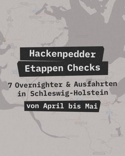 Etappen Checks auf der 🗺 Hackenpedder Route = Overnighter, Ausfahrten und Nightrides in Schleswig-Holstein.

🏕️ Sa.11.04. mit @far.bike 
🗺 Dauenhof – Husum

🏕️ Fr.17.04. mit @nilsthomsen 
🗺 Kiel – Lübeck

🚴🏻 So.26.04. mit @speichenbruch.cc 
🗺 Flensburg – Rendsburg

🏕️ Fr.01.05. mit @leo.sperlinski 
🗺 Ahrensburg – Glückstadt

🏕️ Sa.02.05. mit @marie.stamm & @jbrand_id 
🗺 Husum – Flensburg

🌙 Sa.09.05. mit @felix_v_hl @esg_east_side_gravel 
🗺 Lübeck – Lauenburg

🏕️ Sa.30.05. mit @jenny__cla 
🗺 Rendsburg – Kiel

🔗 Anmeldung im Profil oder auf der Webseite! 

Wer auf den Geschmack von gemeinsamem Bikepacking kommen möchte, ist hier richtig. Es werden auf fast jeder Etappe gemeinsame Ausfahrten angeboten. Mit den Etappen-Checks wollen wir die Bikepacking Community hier im Norden zwischen Dänemark und Hamburg etwas näher zusammenrücken! So präsentiert sich bei jeder Etappe ein/e andere/r lokaler Guide/in.

📸 @grvl_gunnar 

#hackenpedder #bikepacking #stevensbikes #neverstop #shelterattack