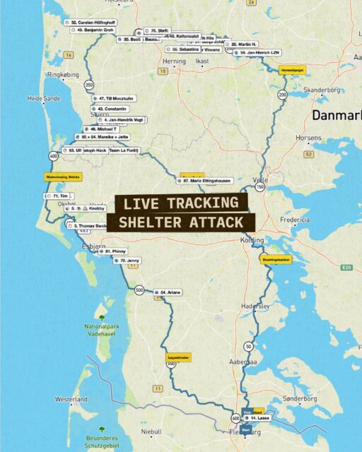 📍 Verfolge 🇩🇰 Shelter Attack live … Dotwatchen ist das Ding im Ultra Cycling!

In zwei Tagen geht es los! Knapp 100 Bikepacker und Bikepackerin starten in Flensburg. Das ganze könnt ihr und vor allem die Freunde und Verwandten der Teilnehmenden Live verfolgen.

@racemap macht es möglich, dass die Fahrenden ihren Standpunkt live auf einer Karten teilen. So könnt ihr sehen, wie euer Bikepacker der Herzen sich gerade macht oder wo eure Bikepackerin ihr Hot Dog aktuell verdrückt. Das macht Laune!

Zudem stärkt es intern das Community Erlebnis, weil man so vielleicht beim nächsten Bäcker hält, weil dort schon eine oder mehrere Personen sind.

Ich als Veranstalter und Media-Team behalte den Überblick und weiß, wann ich die Drohne hochschicken kann, um die Teilnehmenden zu jagen ;)

Legende:
💥 Foto-Point
🛖 Community Shelter
⌽ Kilometer Angabe der 1000km Route
👥 fahren im Team
⚪️ Dots auf 470km Shortcut
⚫️ Dots auf 600km Route
🔴 Dots Media Team

📍 Live ab Do. 3. Sept. 2026 um 10 Uhr
🔗 hackenpedder-bikepacking.de/shelter-attack-tracking/

📸 @grvl_gunnar 

#hackenpedder #bikepacking #dänemark #shelterattack #stevensbikes
